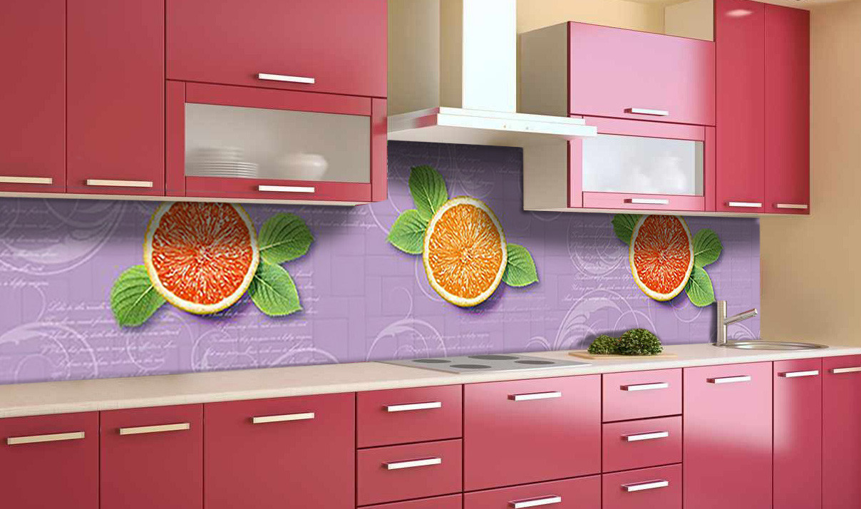 

Скинали на кухню Zatarga "Апельсин" 600х2500 мм виниловая 3Д наклейка кухонный фартук самоклеящаяся Z181726