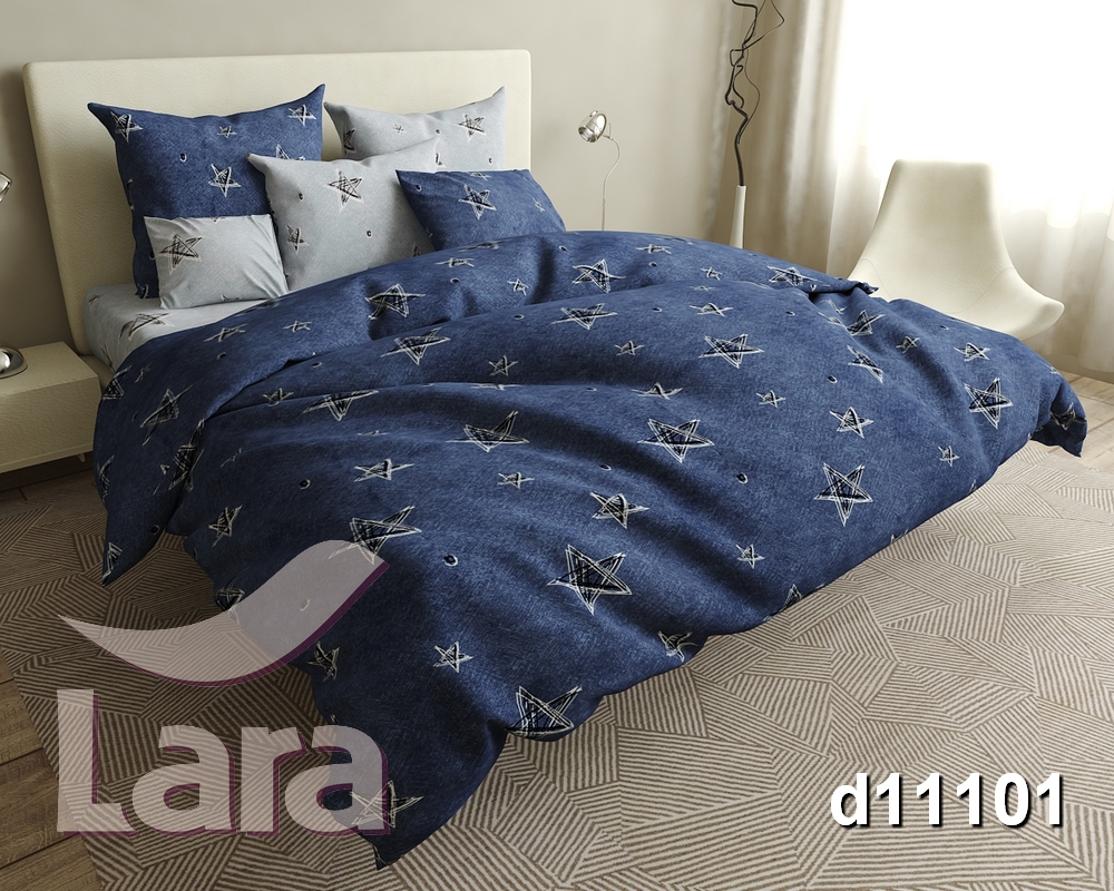 

Постельное белье LARA бязь d11101d двуспальное 4 наволочки в комплекте