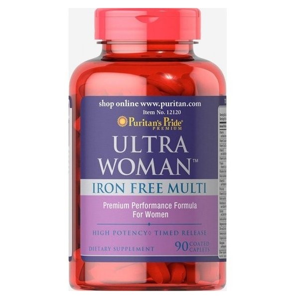 

Для женского здоровья Puritan's Pride Ultra Women Daily Multi Iron Free Timed Release 90 Caplets