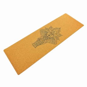 

Коврик для йоги Пробковый каучуковый двухслойный 4мм Record FI-7156-5 рыжий (EL002287)