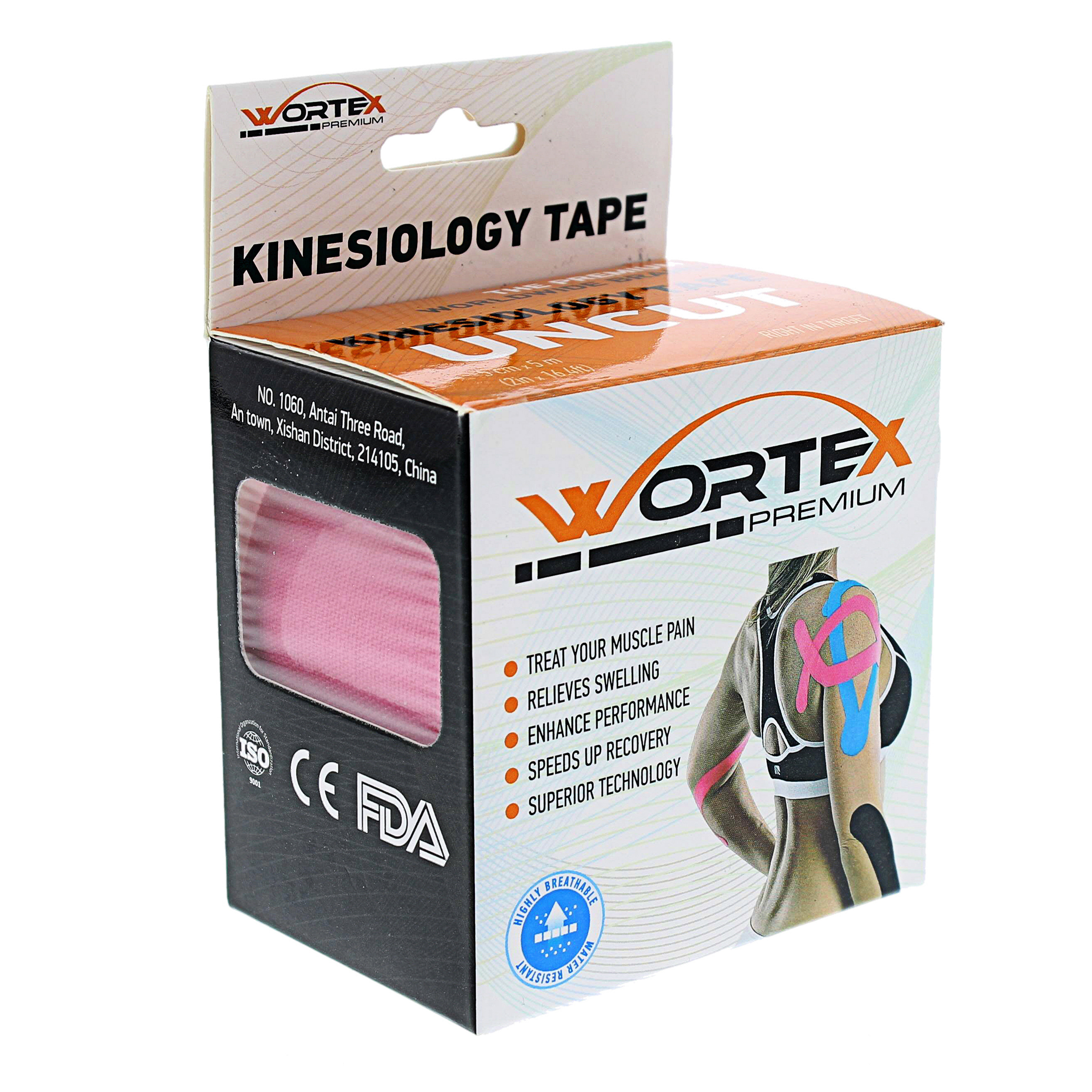 

Кинезио тейп для лица и тела Wortex Premium Розовый 5м*5см (Япония)