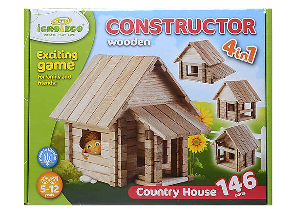 

Деревянный конструктор Игротеко Загородный Домик 4 в 1