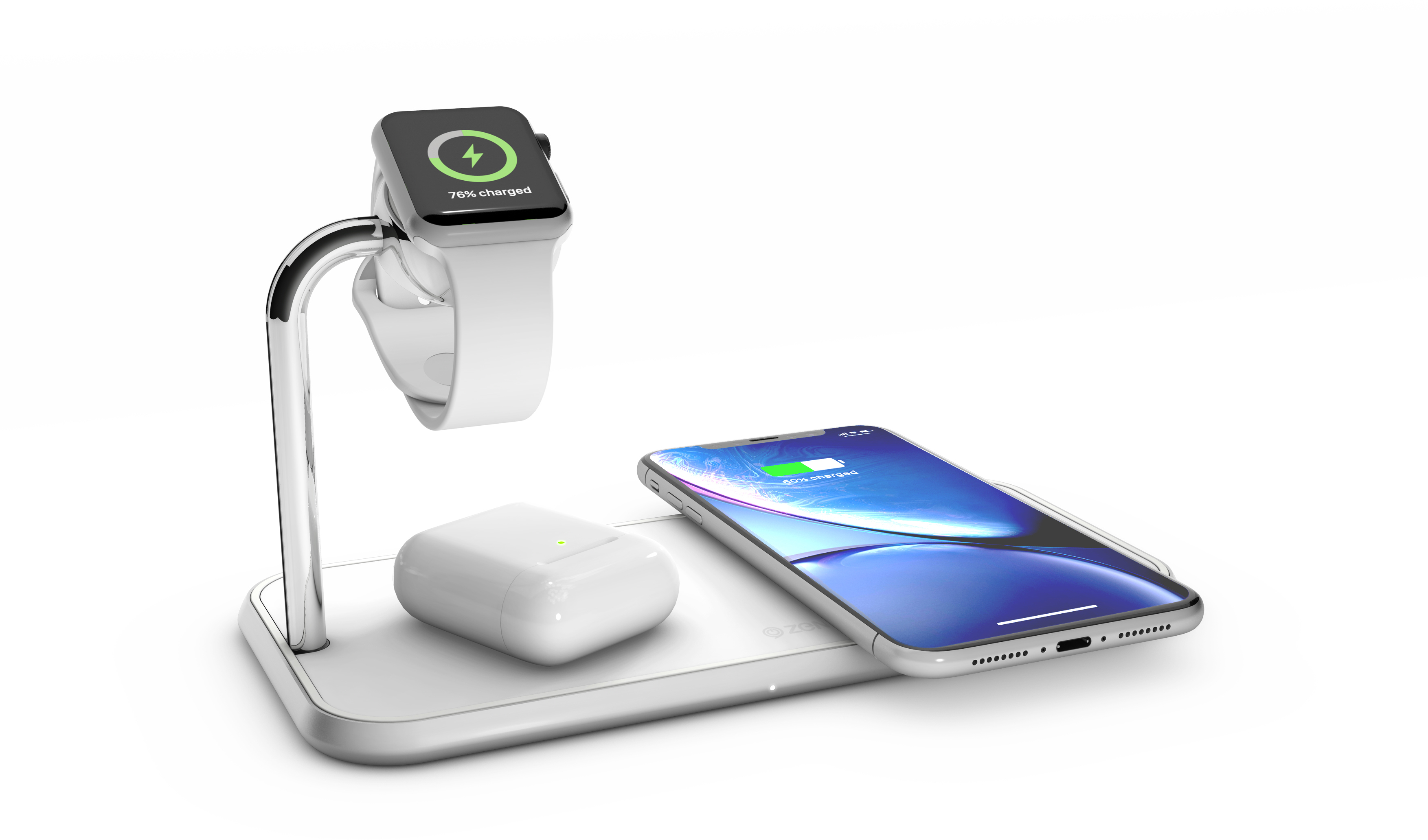 

Беспроводное зарядное устройство Zens Dual Aluminium Wireless Charger + Apple Watch 10W White (ZEDC05W/00)
