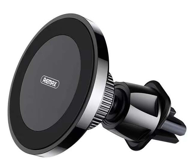 

Автодержатель с беспроводной зарядкой REMAX RM-C41+ держит телефон на клейкой поверхности