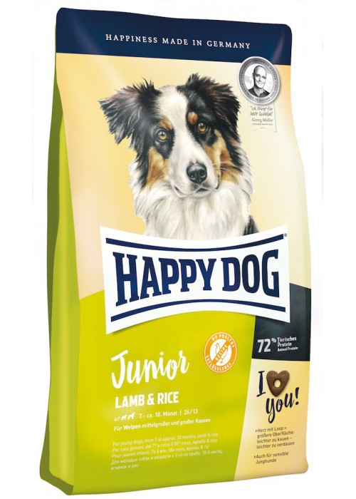

Сухой корм Happy Dog Junior Lamb Rice для щенков и юниоров средних и крупных пород ягненок 4 кг