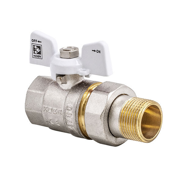

Кран с американкой 1" KR.227.W белый KR0098 Koer Белый (KR0098)