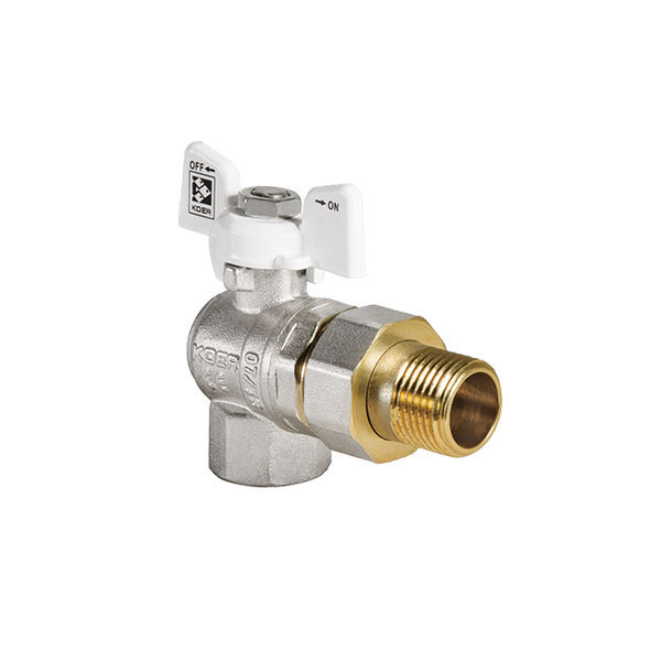 

Кран с американкой 1/2" KR.228.W угловой белый KR0099 Koer Белый (KR0099)