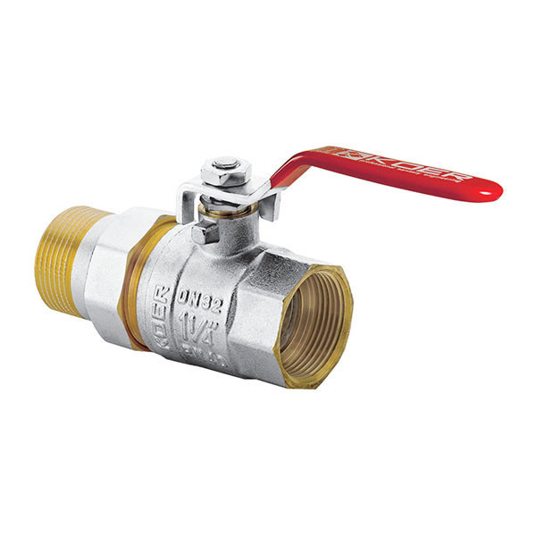 

Кран с американкой 1-1/4" ручка РЫЧАГ KR.229 KR0150 Koer Красный (KR0150)