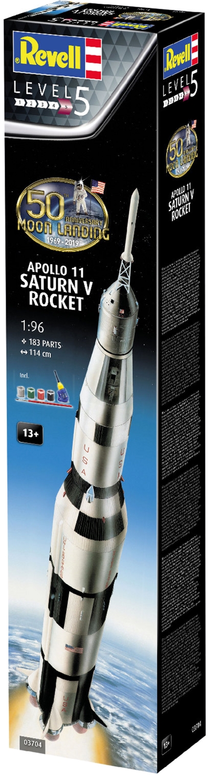 

Сборная модель Revell Ракета-носитель Сатурн 5 миссии Аполлон 11. К 50-летию высадки на Луну. Масштаб 1:96 (RVL-03704) (4009803895260)