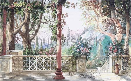 

Фотообои ArtSide Терраса в горах (305656907) Штукатурка