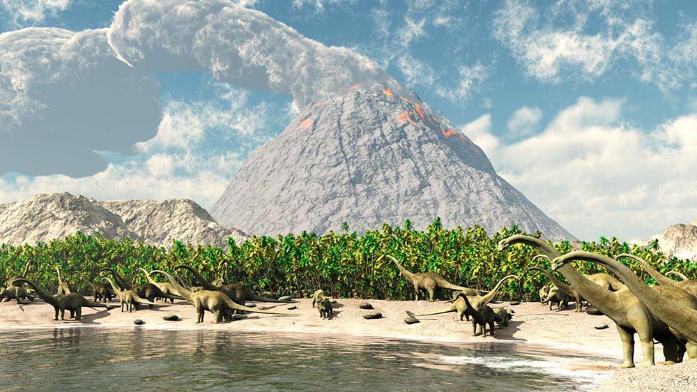 

Фотообои ArtSide Динозавры на берегу (112639184) Холст