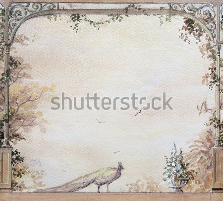 

Фотообои ArtSide Арка с павлином (312145670) Штукатурка