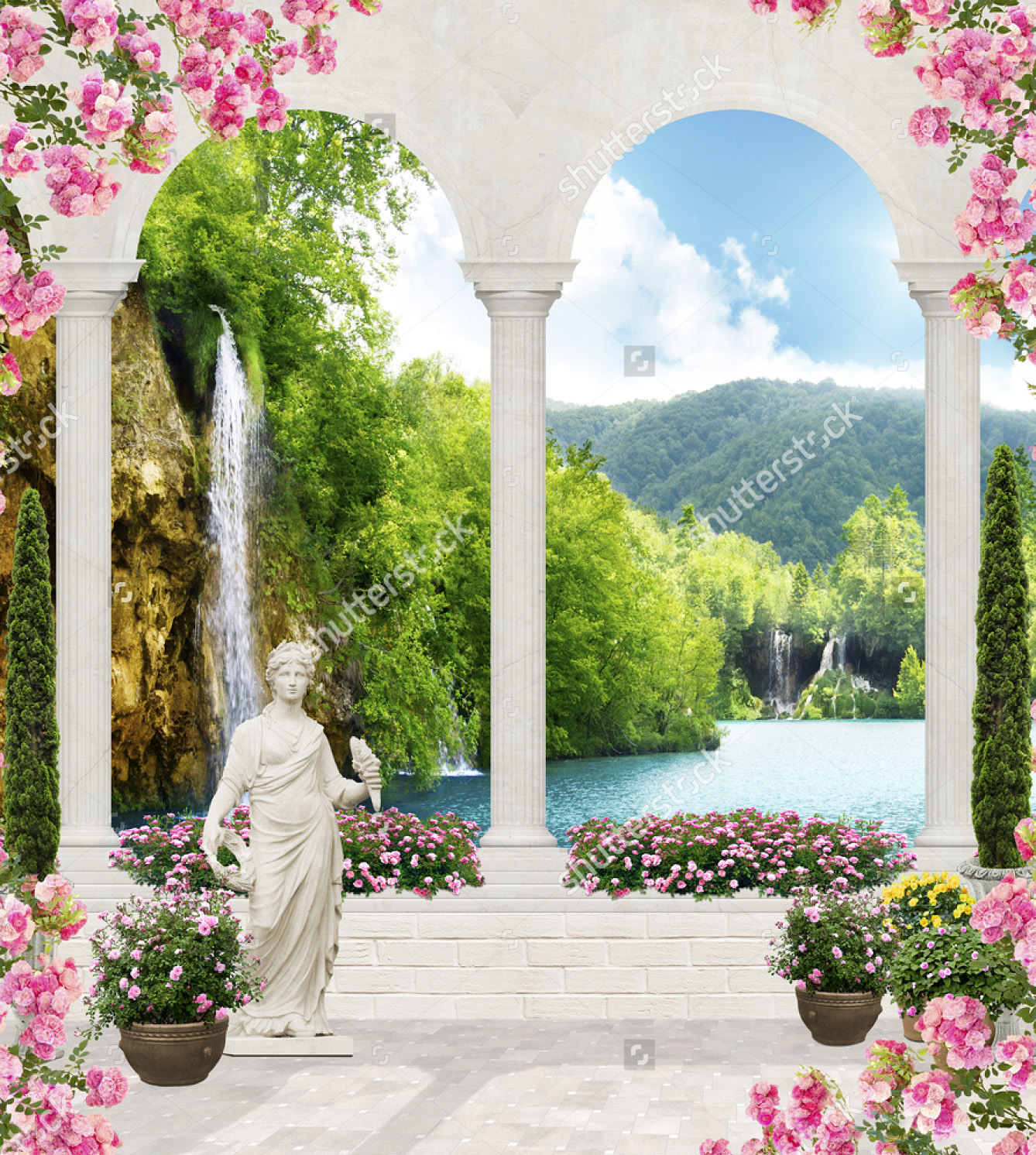 

Фотообои ArtSide Арка в саду (478627078) Штукатурка