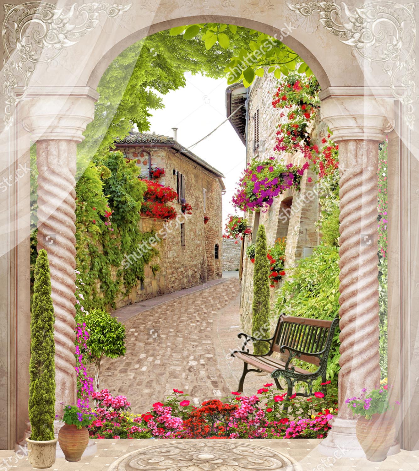 

Фотообои ArtSide Старая улочка (490259371) Штукатурка