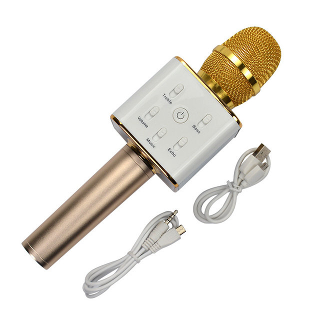 

Портативный Bluetooth микрофон-караоке Hoft&Wessel Q7 MS + чехол Золотой (987413)