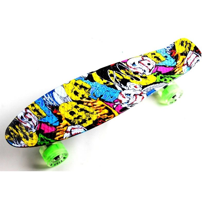 

Пенни борд Penny Board Fish 22" Joker со светящимися колесами