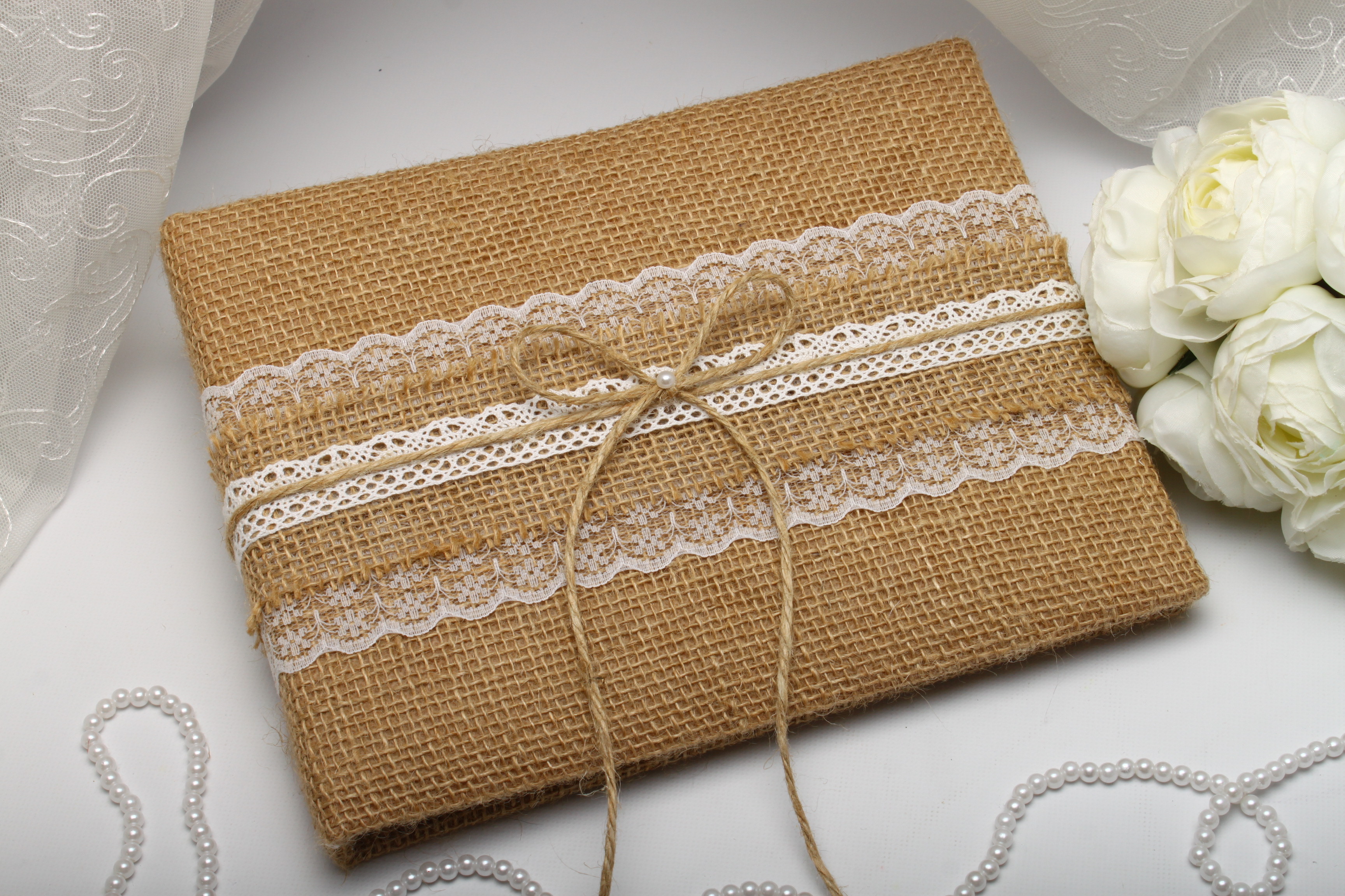 

Свадебная книга Vizzara для пожеланий и поздравлений Burlap