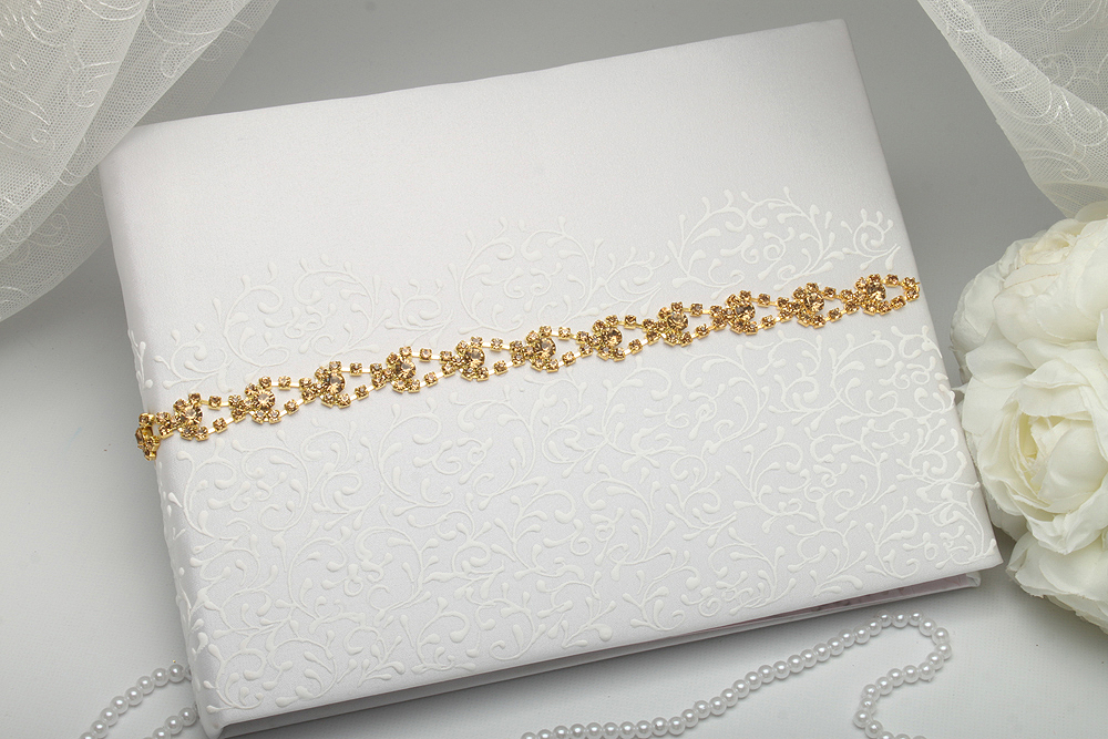 

Свадебная книга Vizzara для пожеланий и поздравлений Gold Crystal