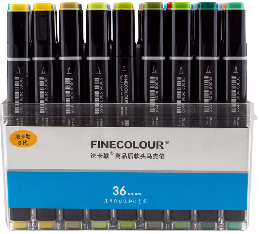 

Набор маркеров Finecolour Brush 36 цветов (EF102-TB36)