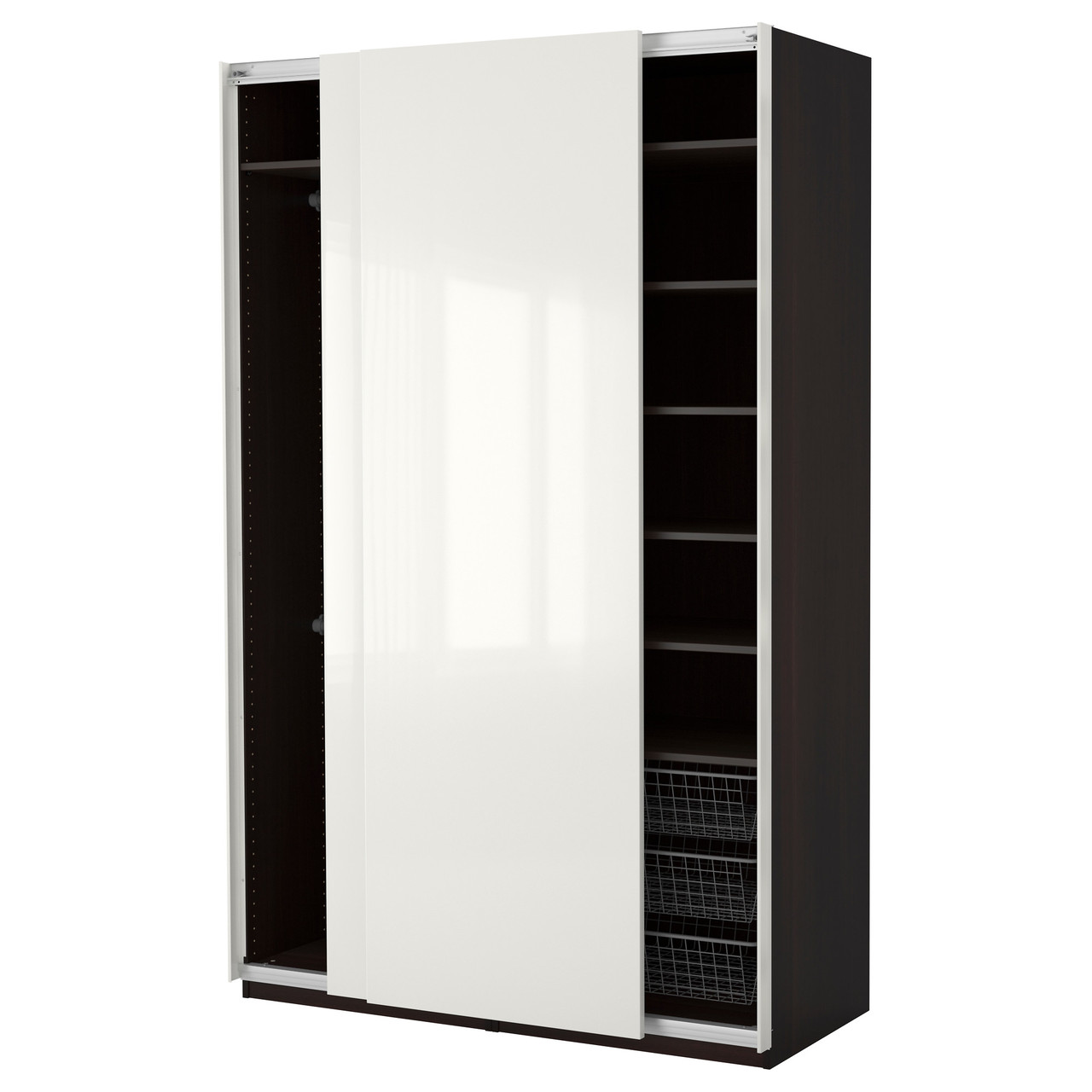 Шкаф-купе IKEA PAX Hasvik белый черно-коричневый 690.256.92 – низкие ...