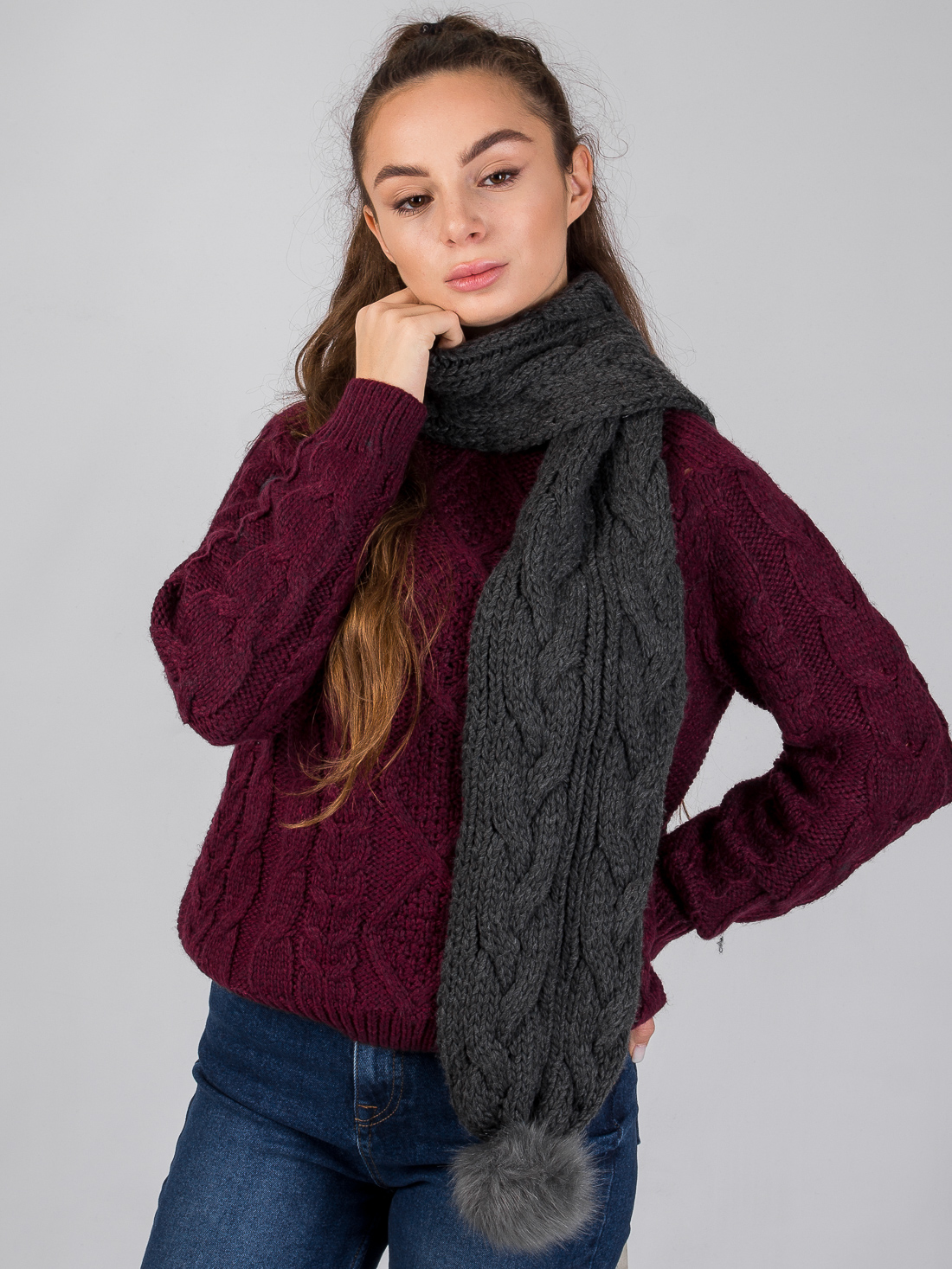 

Шарф с помпонами Vero Moda 251016-20  Серый, Шарф с помпонами Vero Moda 251016-20 One size Серый