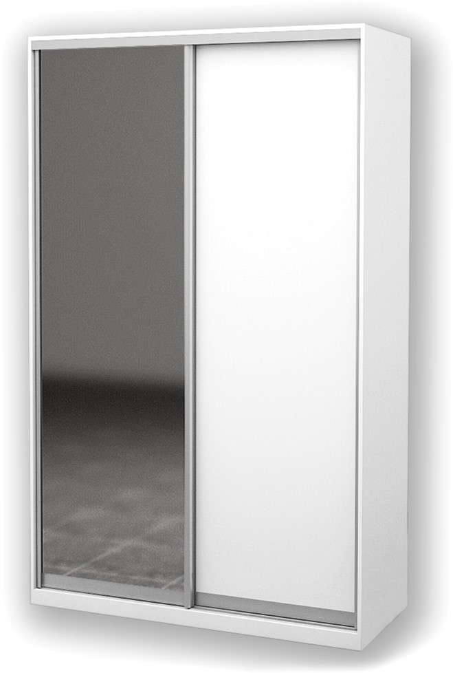 

Шкаф-купе двухдверный Roko 160х242х60 см ДСП + Зеркало Белый