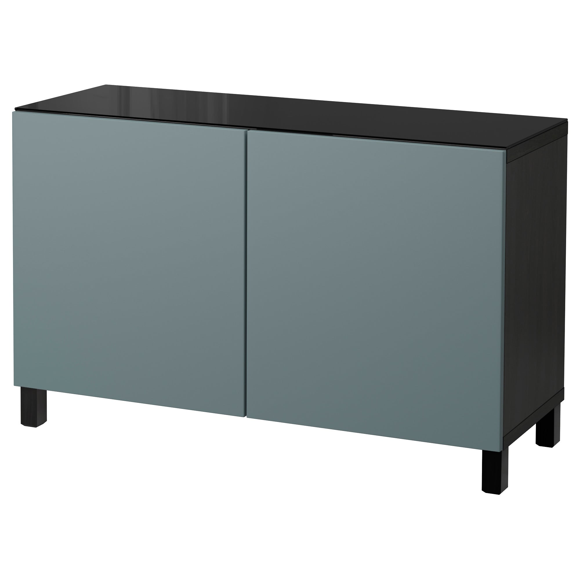 Тумба IKEA BESTÅ 120x40x74 см Valviken черно-коричневая серо-бирюзовая ...