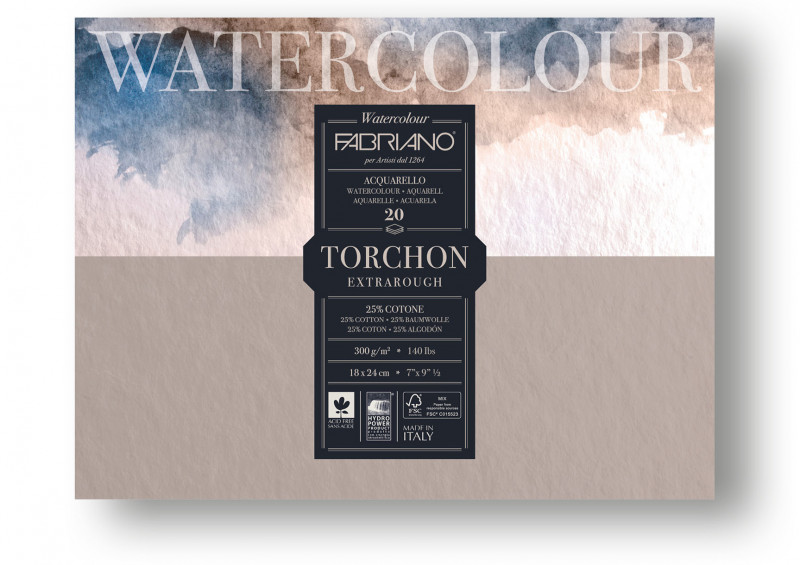 

Блок для акварели Fabriano Watercolor "Torchon Extra Rongh" 20л 300г 18х24