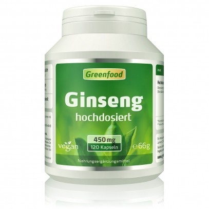 

Женьшень сибирский, Greenfood 450 мг 120 капсул веган (EU-1105-K120)