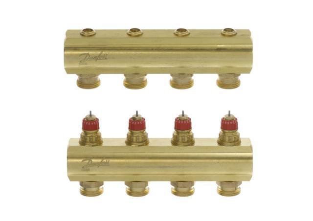 

Коллектор Danfoss FHF 4+4 без ротаметров, латунь