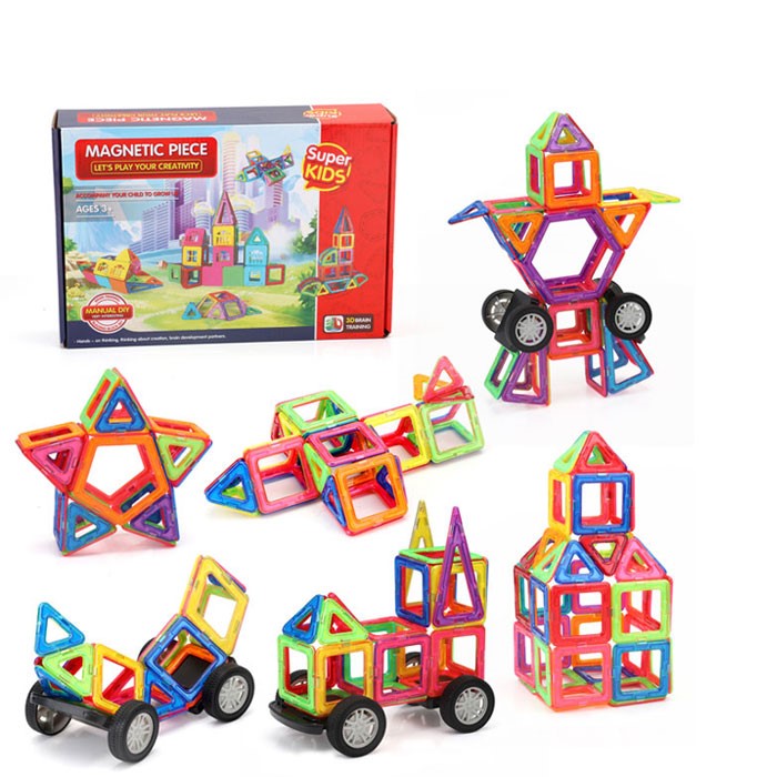 

Конструктор магнитный детский (106 деталей) Magnetic Blocks