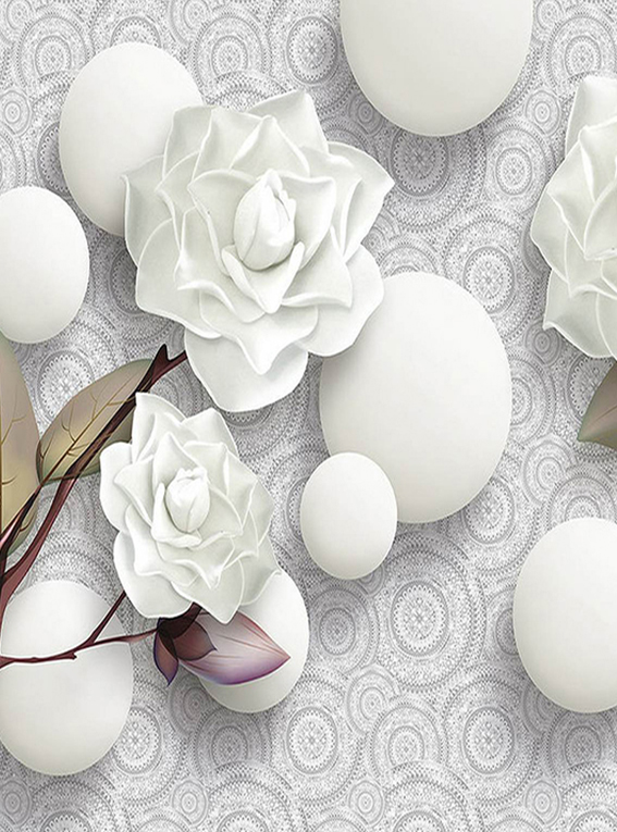 

3D Фотообои флизелиновые DeCors Рельеф с цветами 200x270 см 2 сегмента (181060ф)