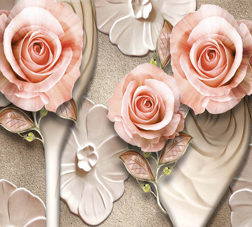 

3D Фотообои флизелиновые DeCors Розовые розы 300x270 см 3 сегмента (181073ф)