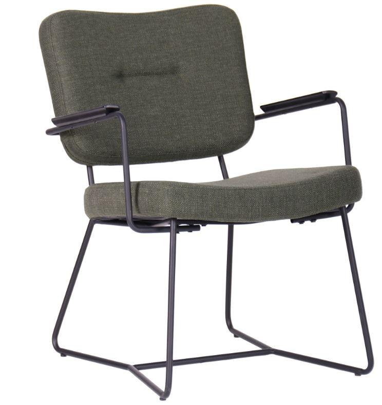 

Стул для гостиной, кухни, кафе Alphabet I сталь черный/ткань шенилл оливковый цвет AMF