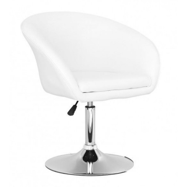 

Кресло для офиса, гостиной, кабинета, бара Мурат хром + обивка экокожа Group SDM цвет Белый