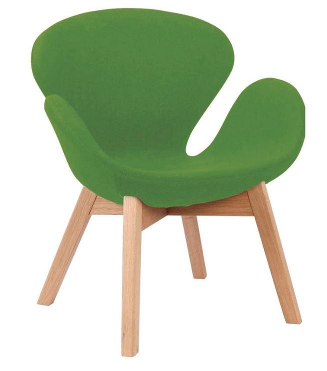 

Мягкое кресло в гостиную, офис, кабинет Сван Вуд Армз дерево + обивка ткань Group SDM цвет Зеленый