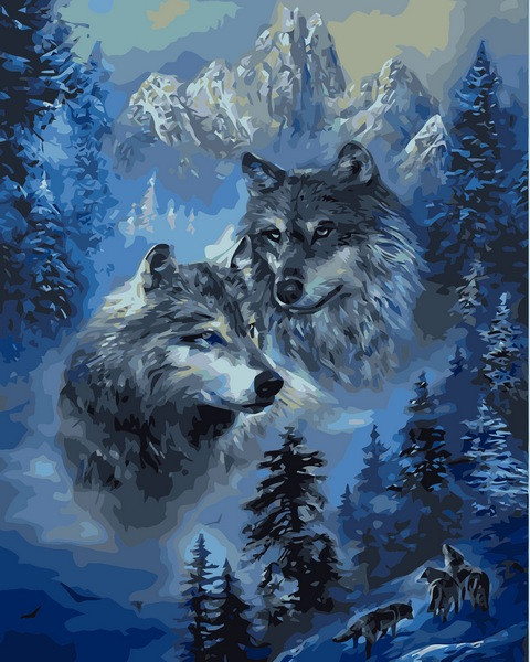 

Картина по номерам VP1130 Зимние волки, 40x50 см., Babylon