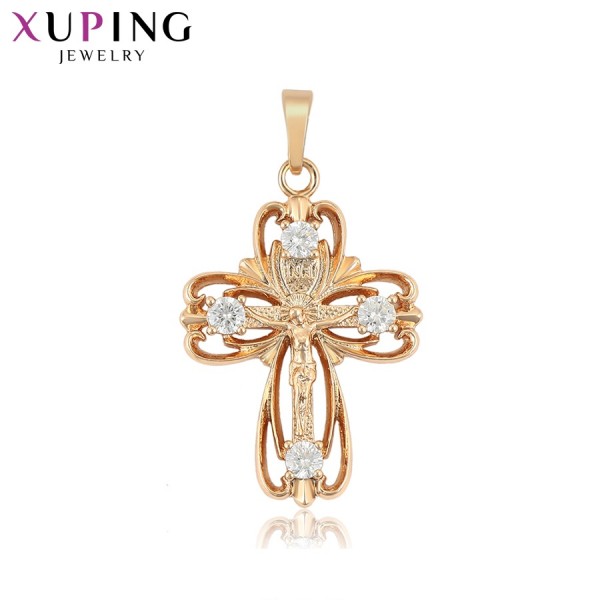 

Крестик Xuping с белыми фианитами позолота 18К 3583000