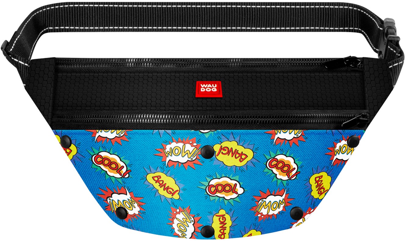 

Поясная сумка - бананка для собак Collar Waudog Family для корма и аксесcуаров, рисунок "ВАУ", размер 33х17х10 см (5695)