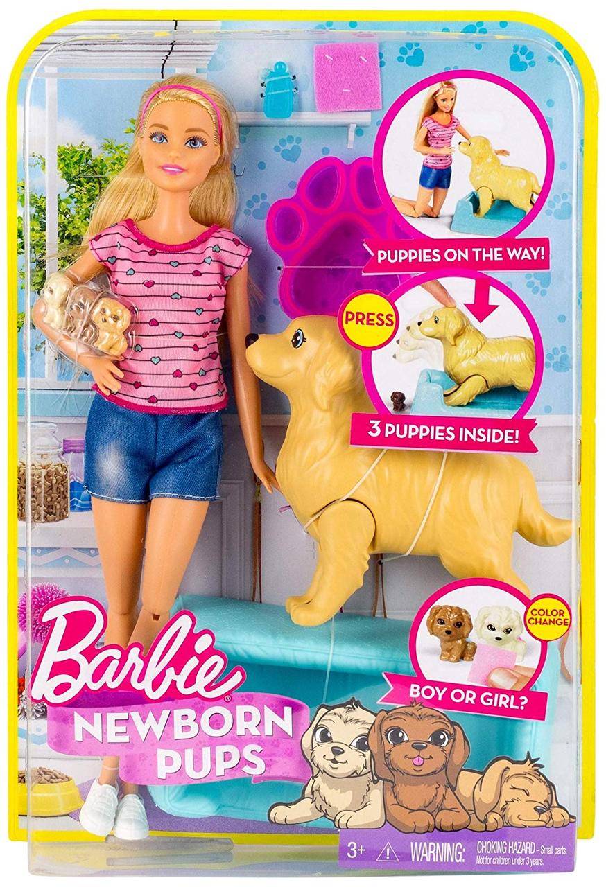 Кукла Барби и собака с новорожденными щенками Barbie Newborn Pups Doll &  Pets Playset, Blonde – фото, отзывы, характеристики в интернет-магазине  ROZETKA от продавца: OVD | Купить в Украине: Киеве, Харькове, Днепре,