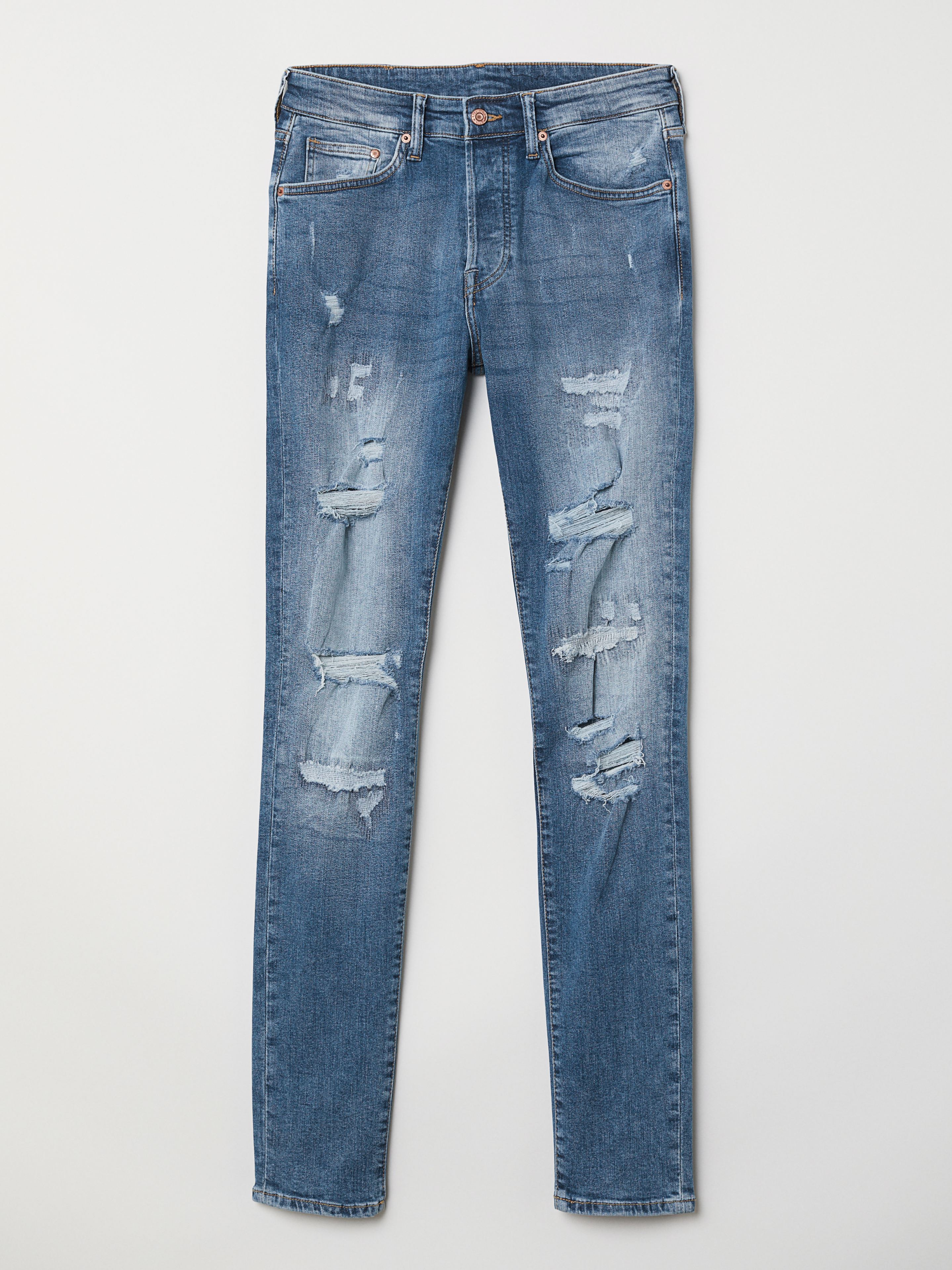 

Джинсы скинни с потертостями H&M 607284  Синий, Джинсы скинни с потертостями H&M 607284 S Синий