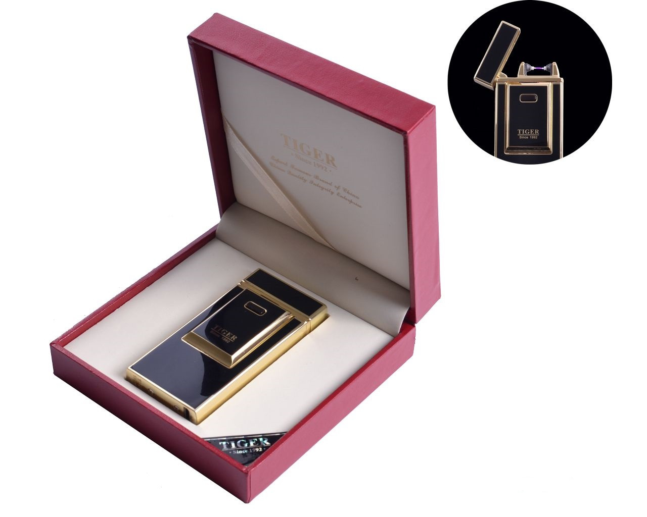 

Электроимпульсная USB зажигалка TIGER №4686