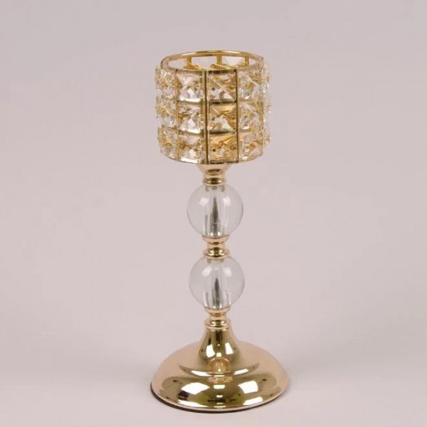 

Подсвечник Flora металлический золотой H-30 см. 37644