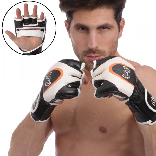 

Перчатки для бокса Перчатки для смешанных единоборств MMA кожаные RIV MA-3305 р-р L,черный (SKL00696)