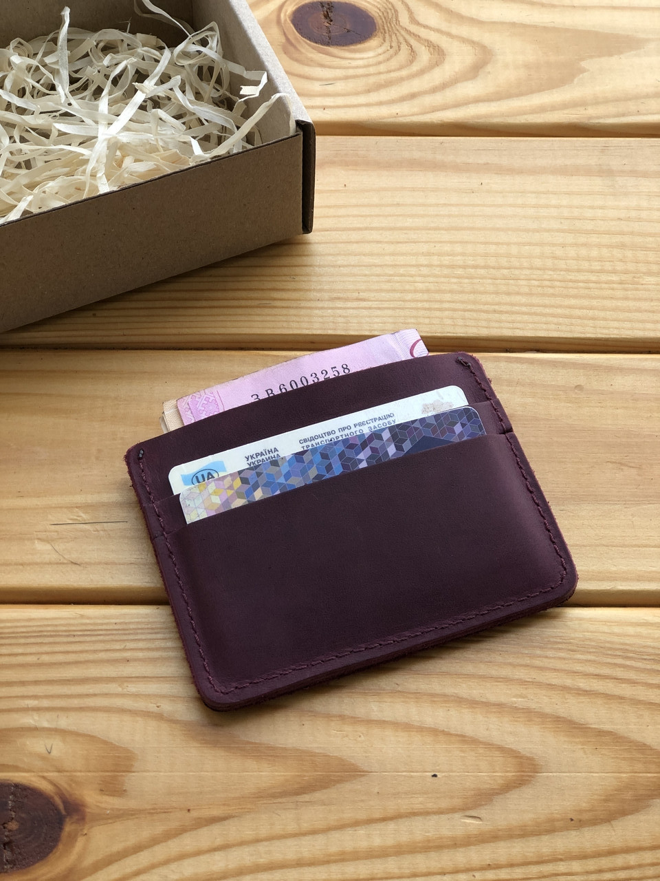 

Кожаный кардхолдер Shiynik Berti Бордо