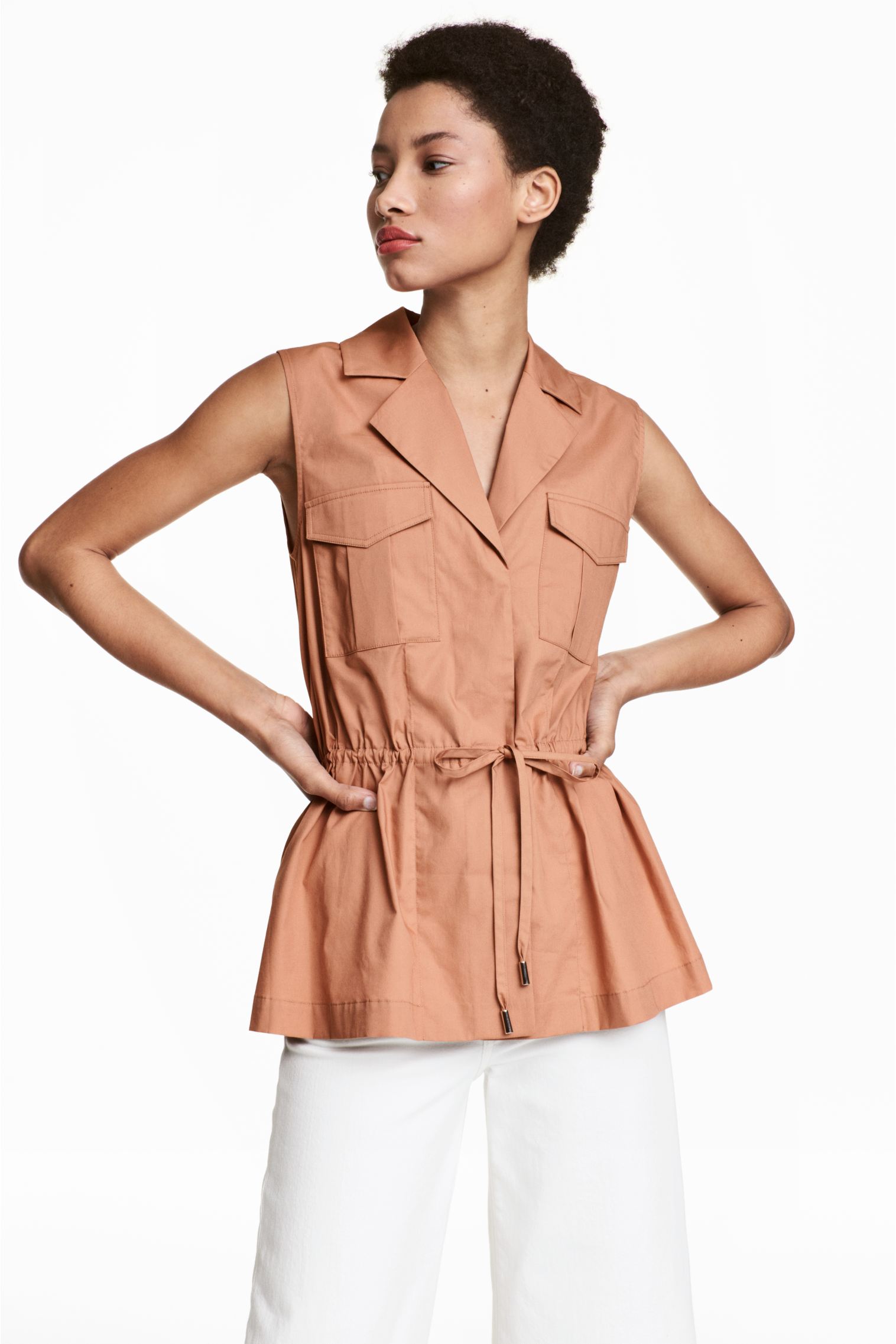 

Блуза H&M  светло коричневый 5015596186, Блуза H&M 42 светло коричневый 5015596186