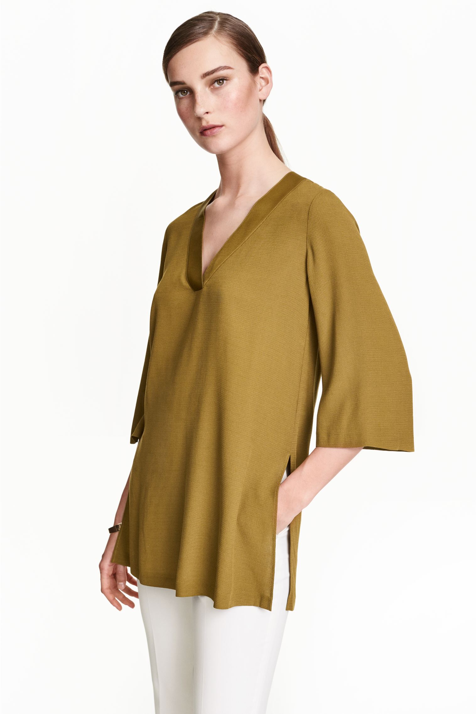 

Блуза H&M  оливковый 29123805083, Блуза H&M 34 оливковый 29123805083