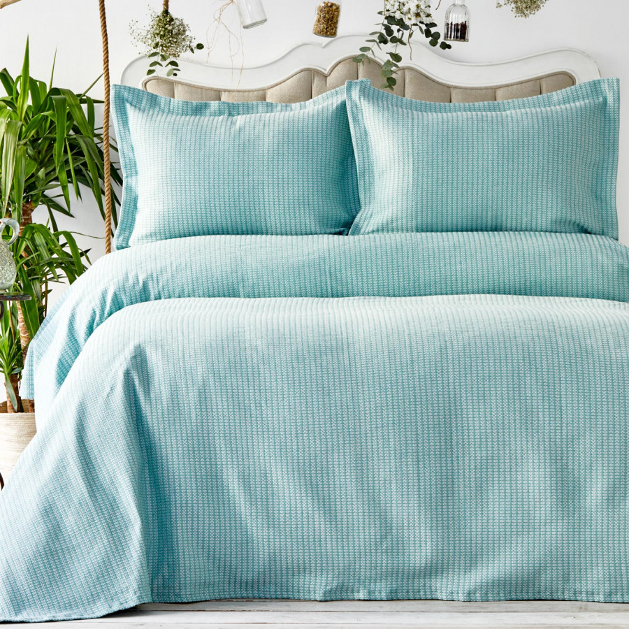 

Покрывало с наволочками Karaca Home - Cally yesil зелный 230*240 евро