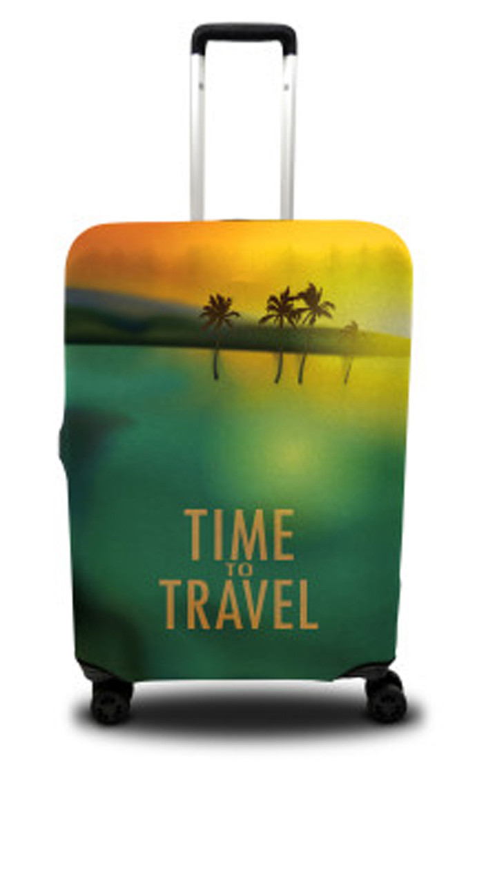 

Чехол для чемодана Coverbag пальмы M зеленый