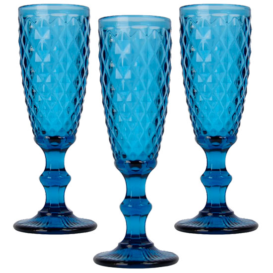 

Набор бокалов Elegant Blue под шампанское стекло из 6 штук Sabefet 30998-BR-1488